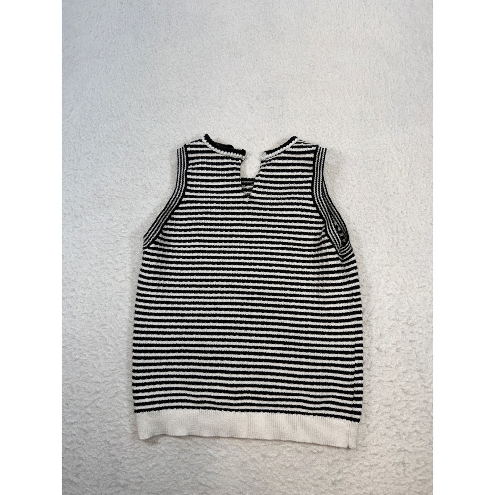 Free Assembly Womens Black White Striped Knit Sweater Tank Top Size M
